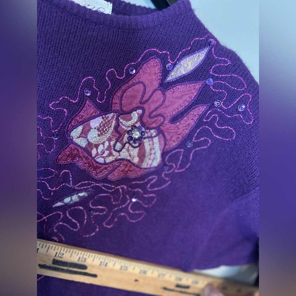 80s appliqué sweater - Picture 5 of 14